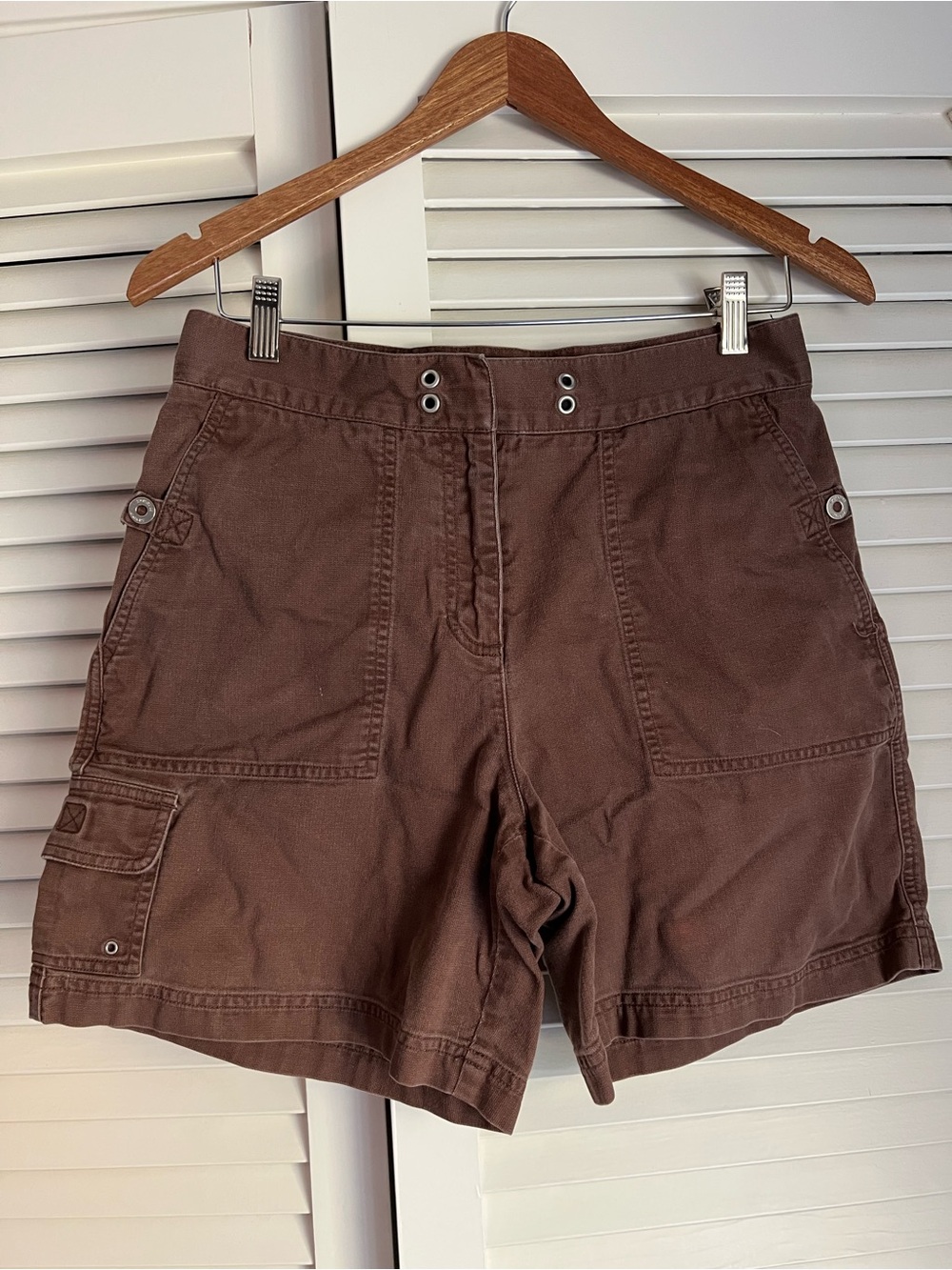 Jones New York Signature Cargo Shorts Size 8 Brown Utility Y2K Cotton